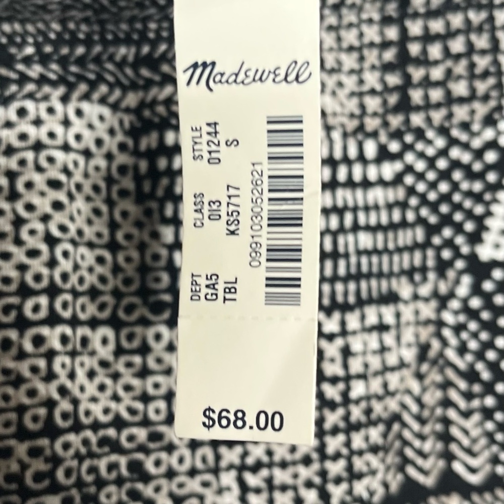 • Madewell • Downtown Skirt Batik Black Size Small Elastic Waist Band Geometric - Picture 9 of 11